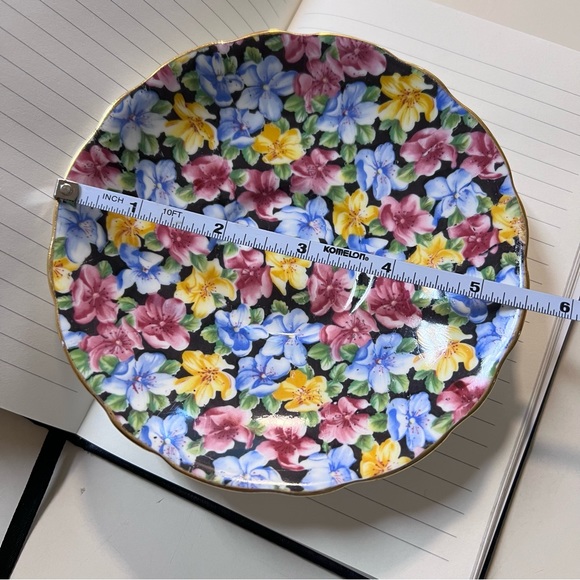 Vintage Radfords Bone China Multi Color Floral gold trim Print Saucer Dish - Picture 8 of 10
